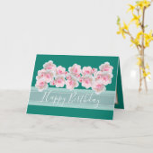 Chic Floral Bouquet Pink Rose Bud Flowers Birthday Card (Yellow Flower)