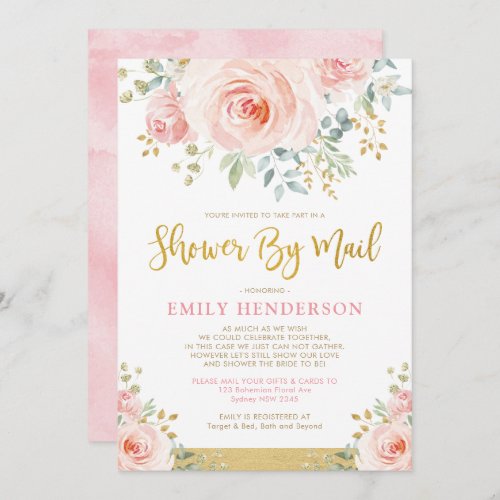 Chic Floral Bridal Shower By Mail Quarantine Party Invitation