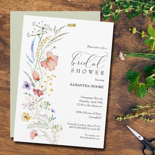 Chic Floral Bridal Shower Invitation