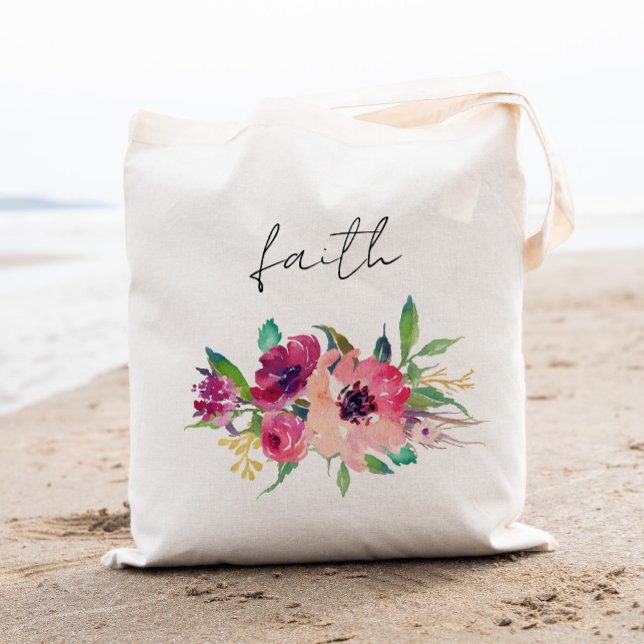 Chic Floral Bridesmaid Personalized-4 Tote Bag (Creator Uploaded)