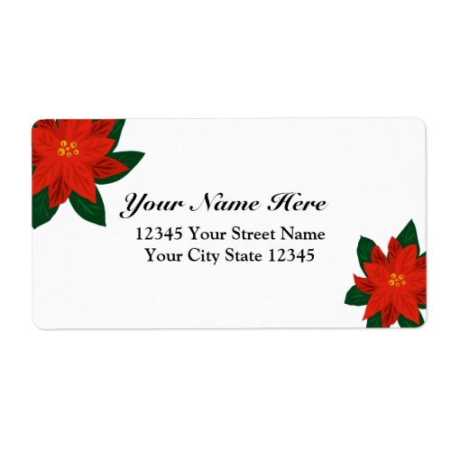 Chic floral Christmas shipping address labels