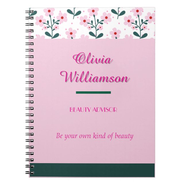 Chic Floral & Color-Block  Notebook (Front)