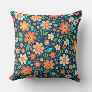 "Chic Floral Cushion" Throw Pillow