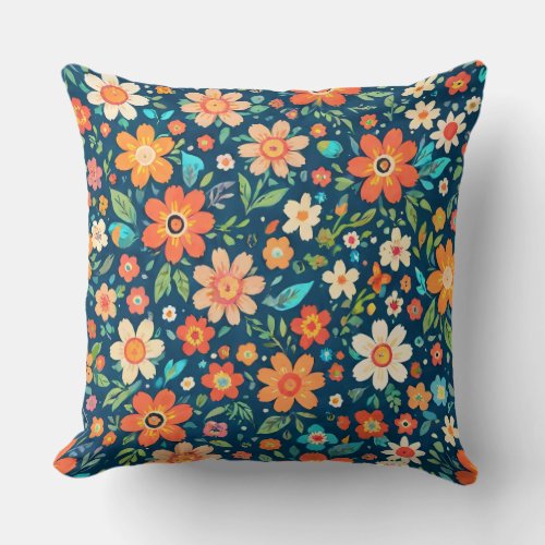 Chic Floral Cushion Throw Pillow