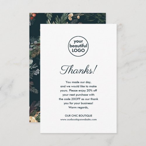 Chic Floral Customer Appreciation Thank You