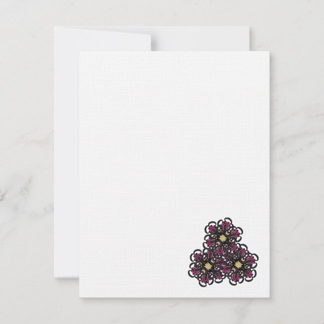 Chic Floral Design Mini Note Cards (Front)