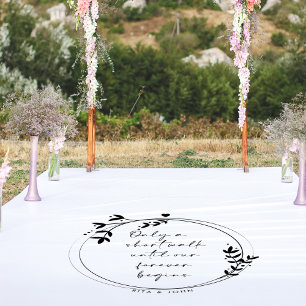 Chic Floral Forever begins Wedding Aisle Entrance Floor Decals
