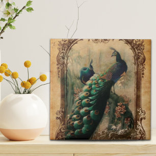 chic floral french country modern vintage peacock ceramic tile
