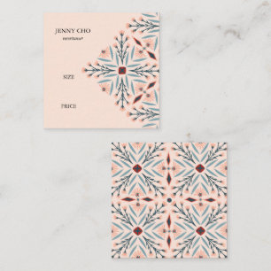 Chic Floral Geometric CUSTOM Price Size Hang Tag