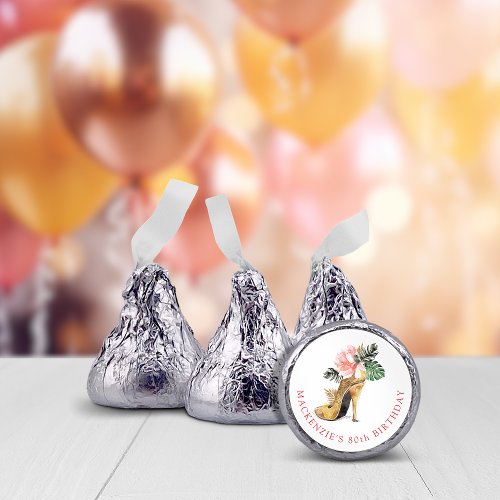 Chic Floral Gold Heels Birthday Party  Hersheys Kisses