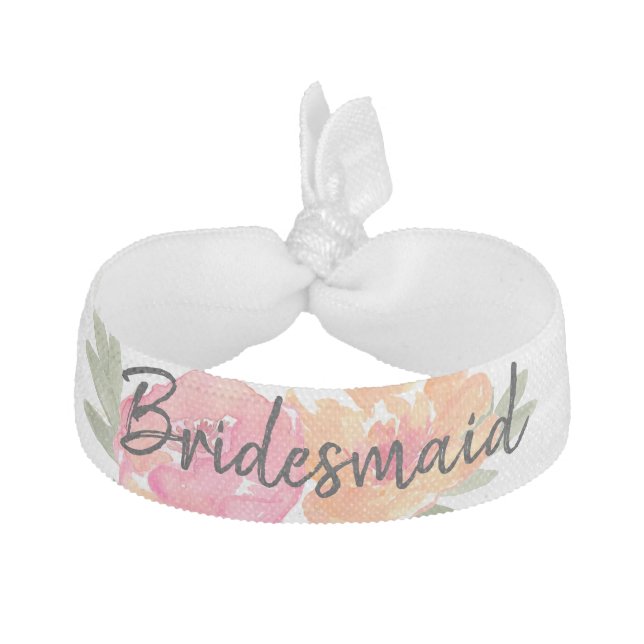 Chic floral hair tie bridesmaid gift (Front)