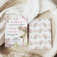 Chic Floral Horse or Pony Saddle Up Birthday