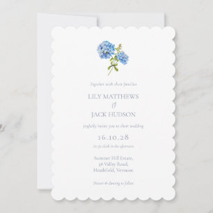 Chic Floral Hydrangea Non Photo Wedding Invitation