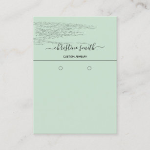 Chic Floral Light Teal Botanical Earring Card