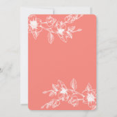 Chic Floral Magnolia Branch | Coral | Wedding Invitation (Back)