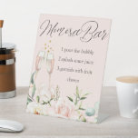 Chic Floral Mimosa bar sign, modern bridal shower Pedestal Sign<br><div class="desc">Chic Stylish Elegant watercolor floral Mimosa bar sign. This trendy blush pink flowers bridal shower mimosa sign is a perfect decoration for your brunch bridal shower.</div>