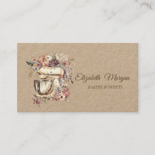 Chic Floral Mixer Professional  Business Card