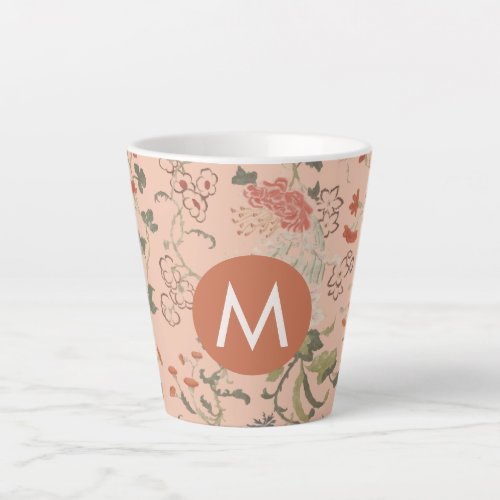 Chic Floral Monogram Latte Mug
