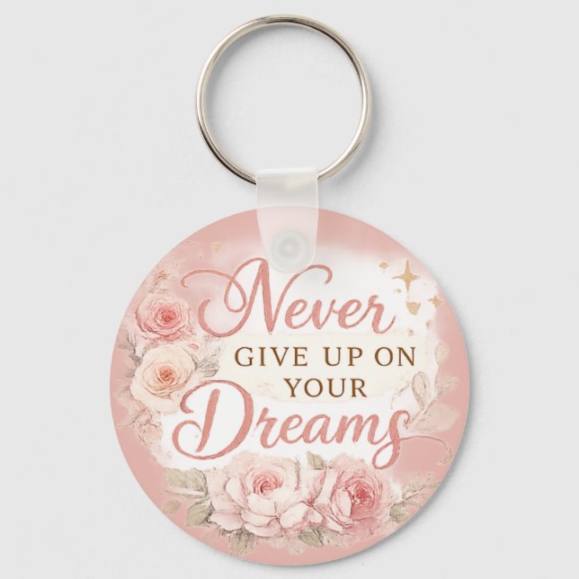 Chic Floral Motivational  Keychain (Front)