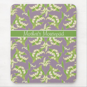 Chic Floral Mousepad: Lilies of the Valley, Mauve Mouse Pad