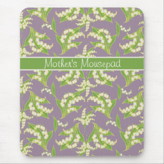 Chic Floral Mousepad: Lilies of the Valley, Mauve Mouse Pad