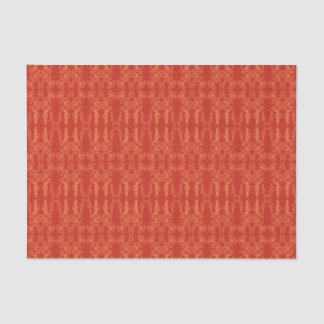 Chic Floral Orange on Red Poppy Flower Outline Tissue Paper