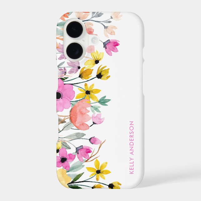 Chic Floral Pattern Botanical Trendy iPhone Case (Back)