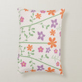 Chic Floral Pattern Design Monogram Decorative Pillow (Back(Vertical))