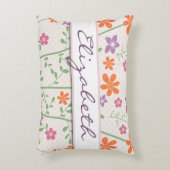 Chic Floral Pattern Design Monogram Decorative Pillow (Front(Vertical))