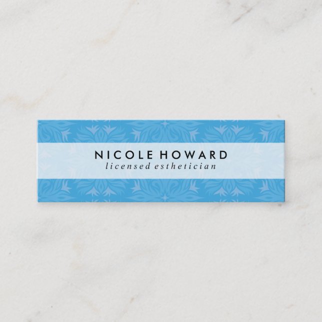 Chic Floral Pattern Mini Business Card (Front)