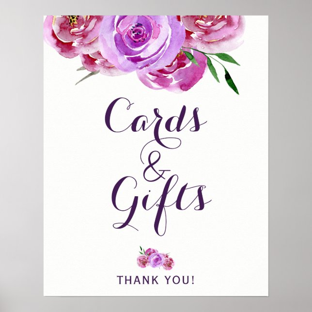 Chic floral peonies bouquet cards and wedding sign (Front)