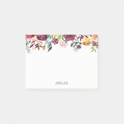 Chic Floral Personalized Post_it Notes