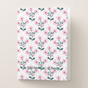 Chic Floral & Pink Binder Pocket Folder