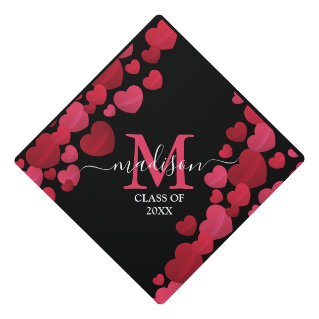 Chic Floral | Romantic Blush Pink Elegant  Graduation Cap Topper (Front)