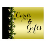 Chic Floral Romantic Gold & Black Wedding Poster