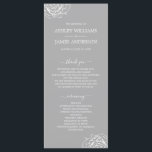 Chic Floral Rose Gray Simple Minimal Wedding Program<br><div class="desc">Elegant gray wedding program featuring a minimalist white rose design and clean typography. Perfect for modern or classic weddings,  this template makes it easy to customize your ceremony details and wedding party list. A timeless choice for couples who love refined simplicity.</div>