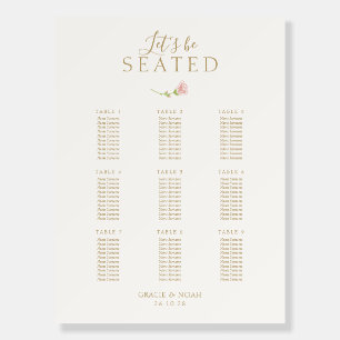 Chic Floral Rose Ivory 9 Table Wedding Foam Board