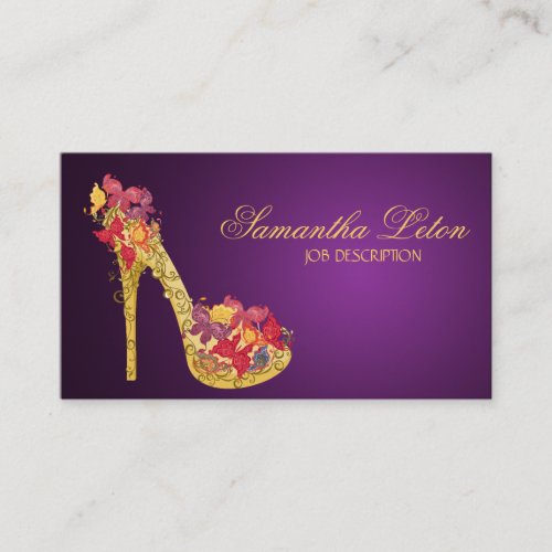 Chic Floral Stilettos Shoes High Heels Pumps Business Card