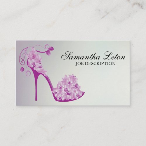 Chic Modern Floral High Heel Pump Shoe Business Card