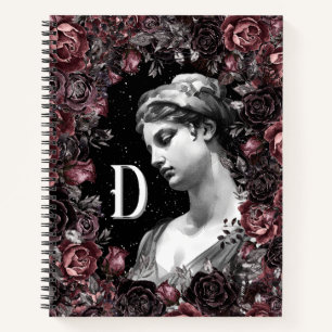 CHIC FLORAL VINTAGE BAROQUE MONOGRAM PERSONALIZED  NOTEBOOK
