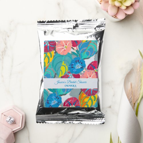 Chic Floral Watercolor Art Deco 1920 Bridal Shower Coffee Drink Mix