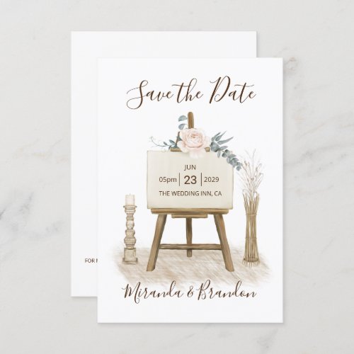 Chic Floral Watercolor Save the Date Boho Wedding Invitation