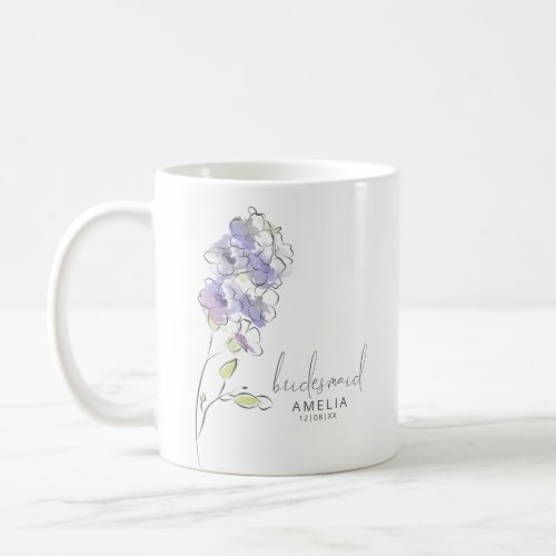 Chic Floral Wedding Bridesmaid Blackberry ID695 Coffee Mug
