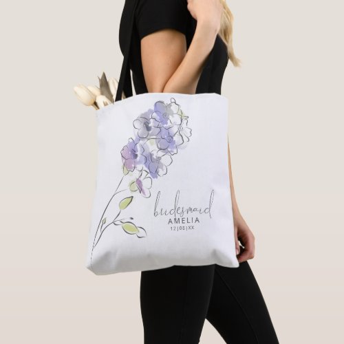 Chic Floral Wedding Bridesmaid Blackberry ID695 Tote Bag