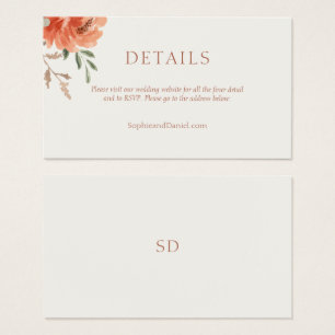 Chic Floral Wedding Details Enclosure Card