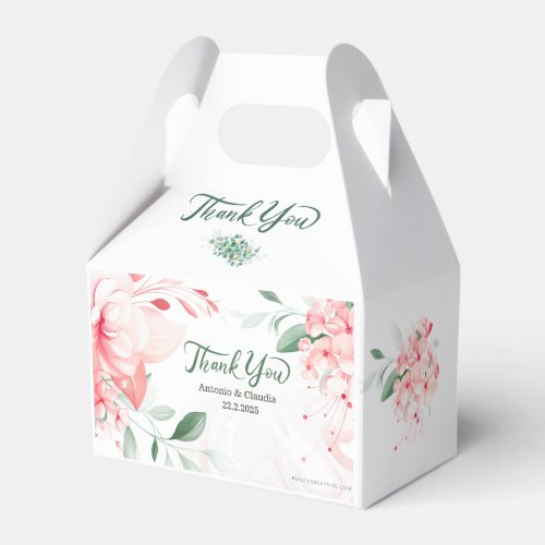 Chic Floral Wedding _ Elegant Personalized Bridal  Favor Box