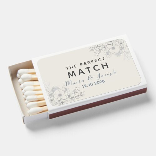 Chic Floral Wedding Favor Matchboxes