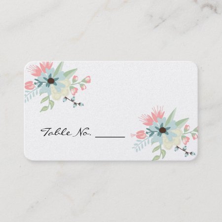 Chic Floral Wedding Table Number Place Card