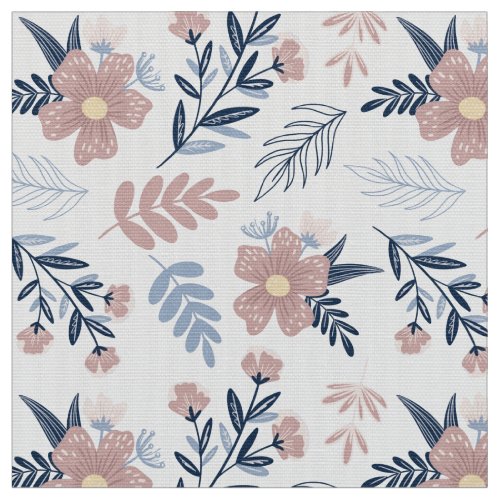 Chic Floral White Fabric By The Yard Fat Quarter