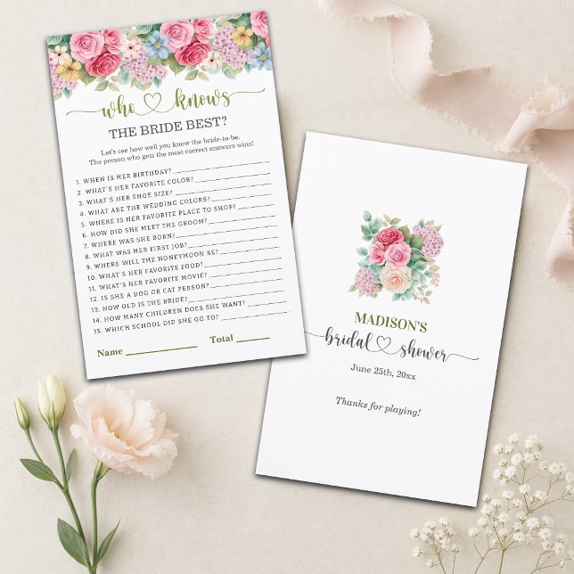 Chic Floral Who Knows The Bride Best Game (Creator Uploaded)